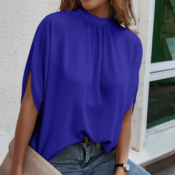Classic Batwing Sleeve Loose Fit Blouse - Picture 9 of 16